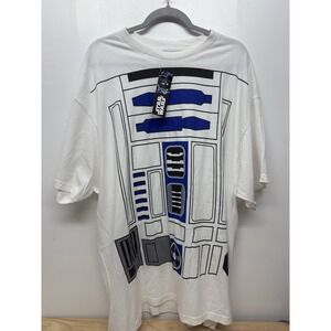 NEW! Star Wars I Am R2D2 2XL T-Shirt Mens Large White Short Sleeve #32